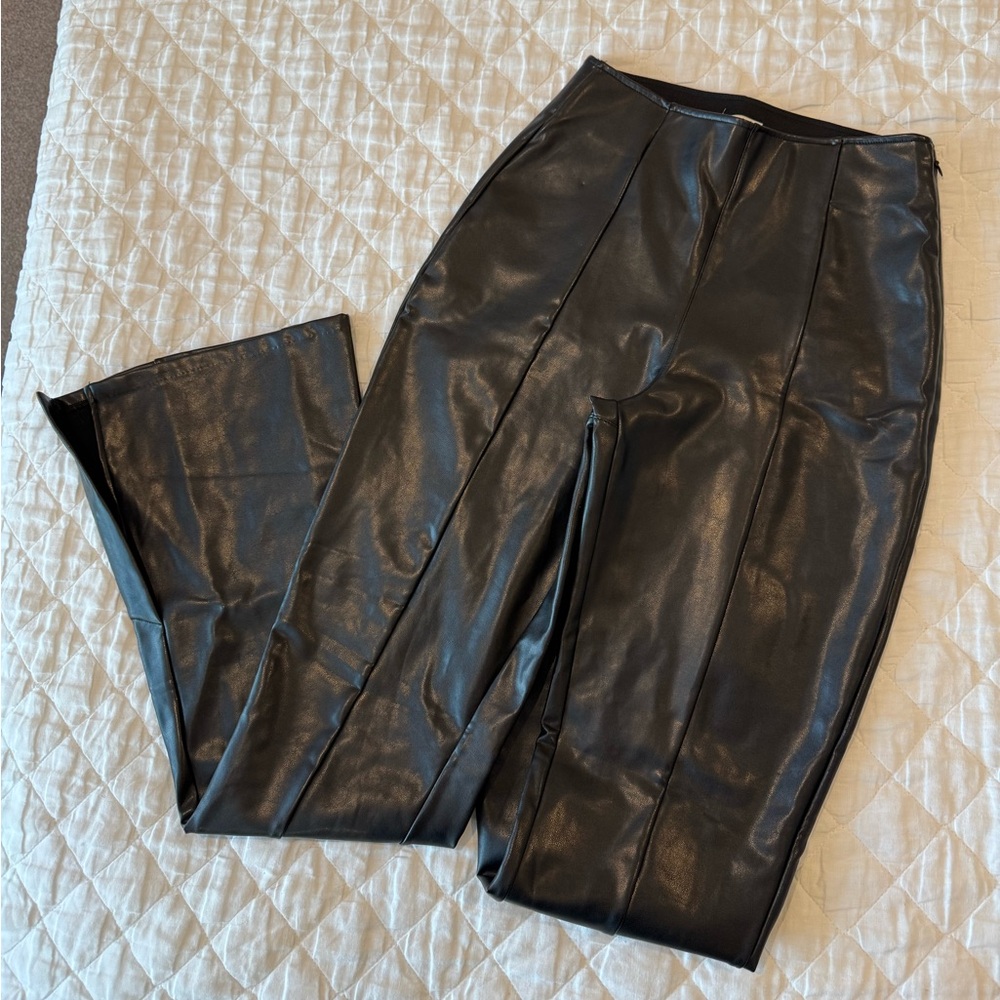 Abercrombie & Fitch Vegan Leather Pants in Black